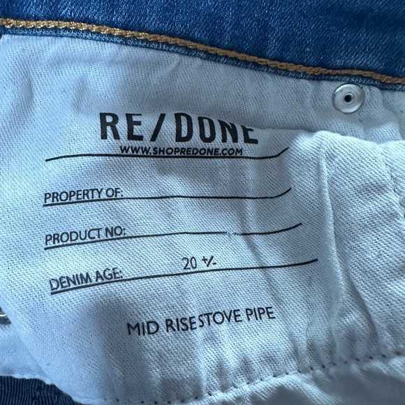 Redone straight leg jeans. Size 28. EUC. - Picture 5 of 6